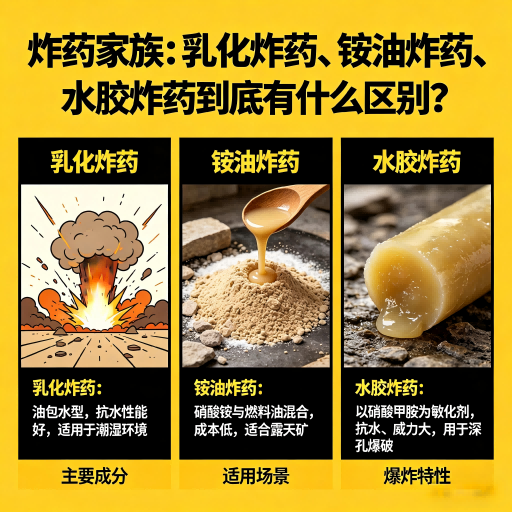 遂川炸药家族：乳化炸药、铵油炸药、水胶炸药到底有什么区别？
